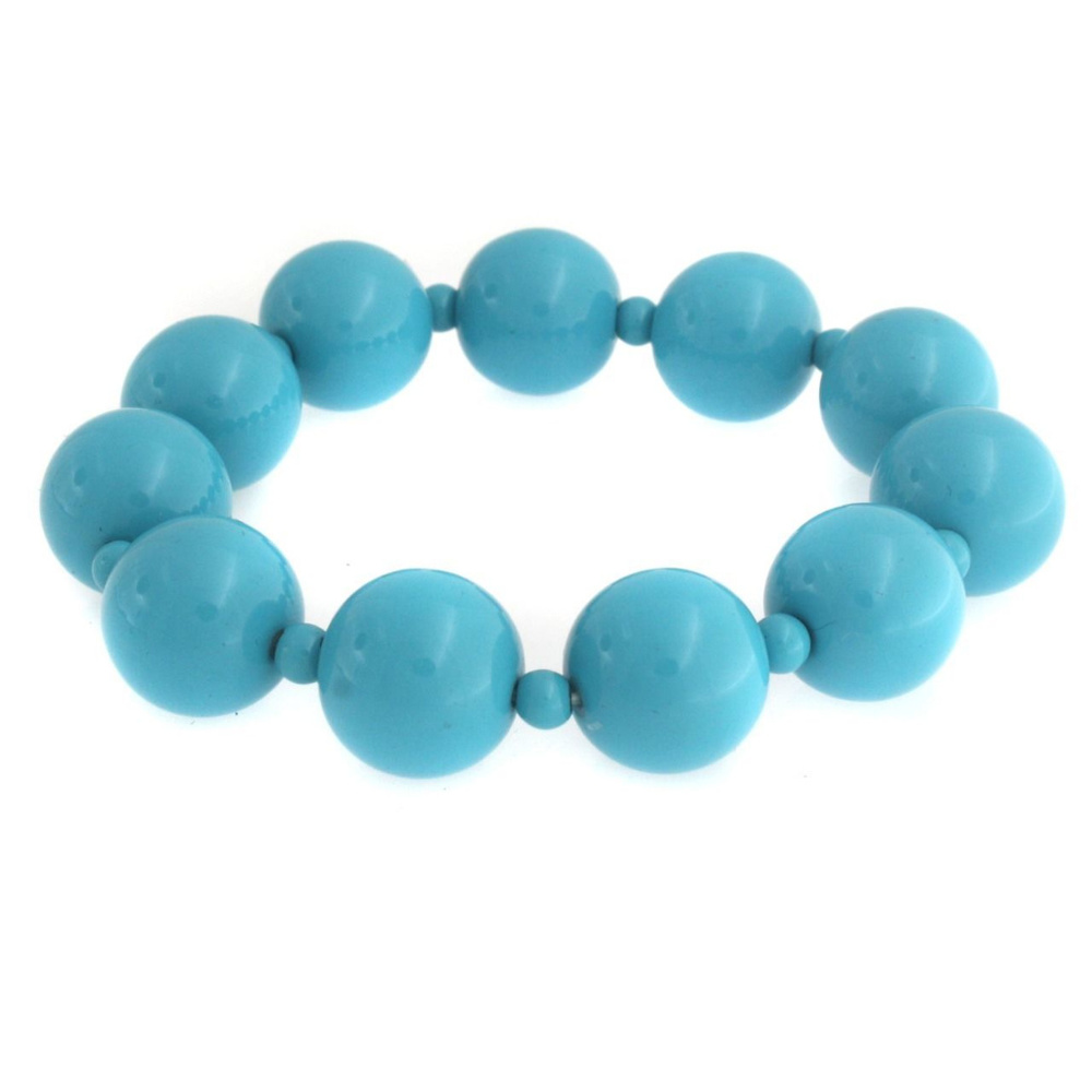 qvc Simulated Turquoise Beads Stretch Bracelet